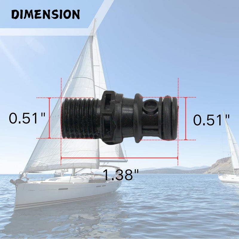 SeaSierra Boat Marine 8838TM6 Quick Connect Universal Sprayless Male Connector for Mercury Yamaha Honda Suzuki Johnson Evinrude Outboard Fuel Tank with Standard 1/4" NPT Fitting - Image 2